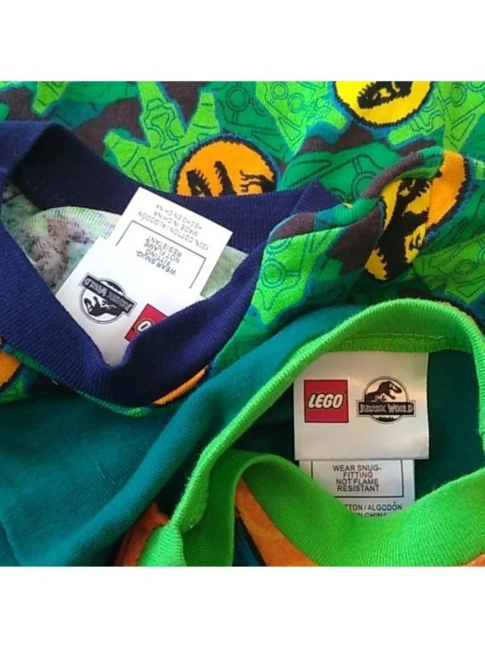 Lego x Jurassic World Dinosaurs 4-piece Pajamas Set Glow in the dark, Size 4